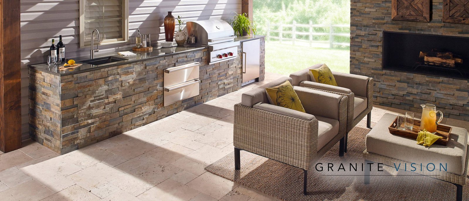 Babylon Gray Quartz in a kitchen