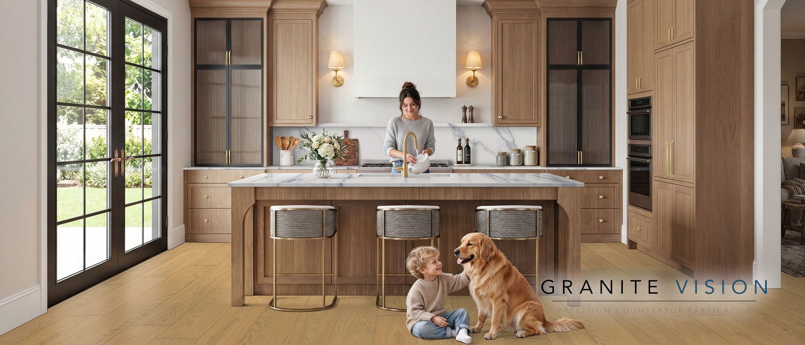 Calacatta Anava Quartz in a kitchen
