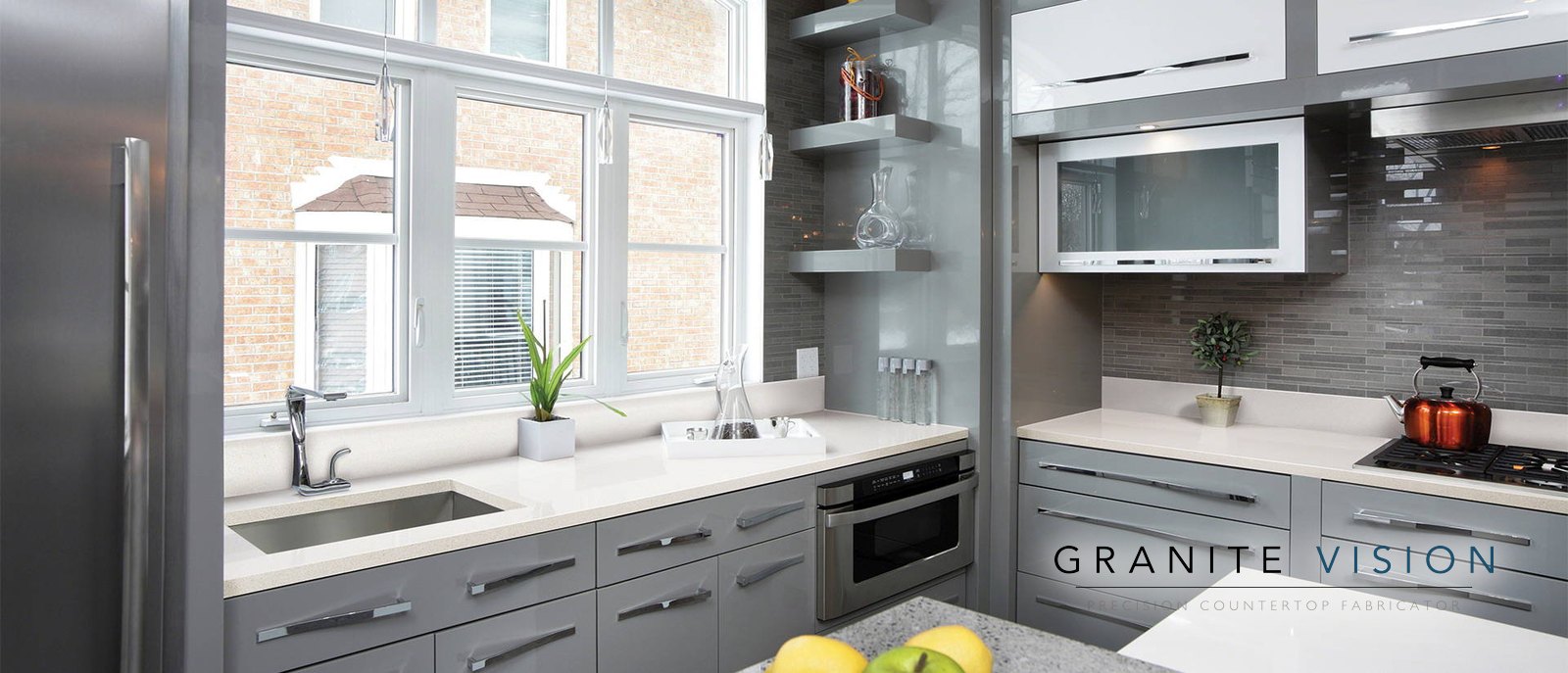 Frost White Quartz in a kitchen