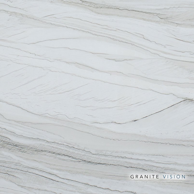White Macaubas Quartzite countertop slab